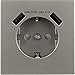 Produktbild REV 0230132306 Futura, USB Steckdose, mit 2 USB Anschlüssen, USB: max. 2,1A, 5VDC, 10,5W, platin