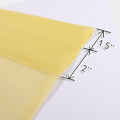 Image of Mustard Yellow Sheer Curtains 45 Inches Long 2 Panels, Light Filtering Sheer Curtains for Bedroom, Elegant Airy Draperies for Living Room Nursery Room, Dual Rod Pocket, Each 42Wx 45L