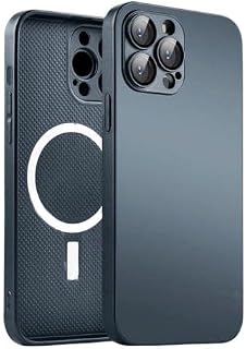 Capa NanoGlass Case carregamento com indução magnética para iPhone 11, iphone 12, iphone 13, iphone 14 Pro Max Plus Vidro Fosco Silicone+Glass (iPhone 13, Graphite Black (preto))