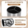 Organizador de utensilios de cocina Nigelia extra grande, giratorio 360° de acero inoxidable para encimera, con 3 compartimentos y base extraíble (plateado) 8
