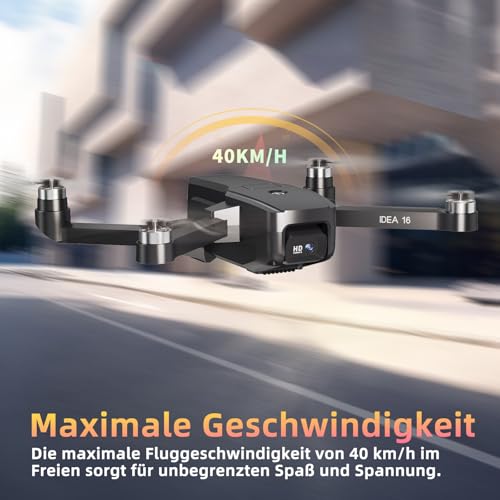 Drohne mit Kamera 4K, 5G WiFi Übertragung Maximal 40 km/h Fluggeschwindigkeit Stufe 4 Windwiderstand Bürstenloser Motor Drone für Erwachsene Faltbar Quadcopter – Bild 6