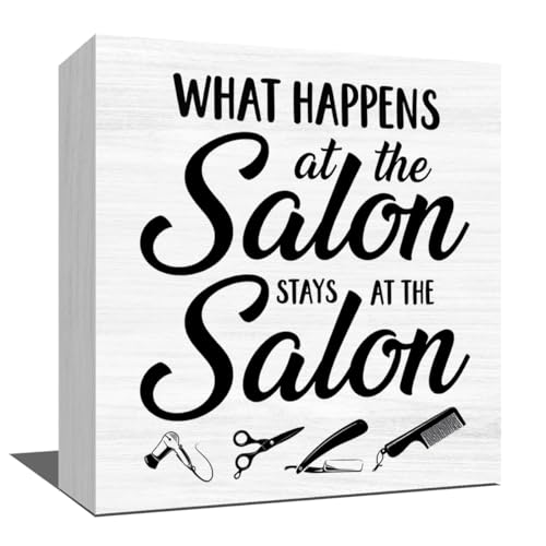 Hair Salon Decor, Humor Hair Stylist Sayings Wood Box Sign