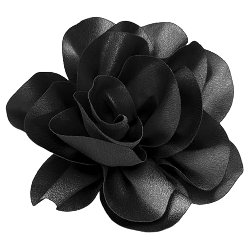 Image of Dainty Satin Fabric Flower Brooches for Women Large Rose Floral Brooch for Party Dance Wedding Banquet Elegant Camellia Fashion Brooch Pin for Women Girl 5.5inch