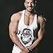 GYMAPE Mens Stringer Gym Bodybuilding Tank Tops Cotton for Workout with Arch Hem White M