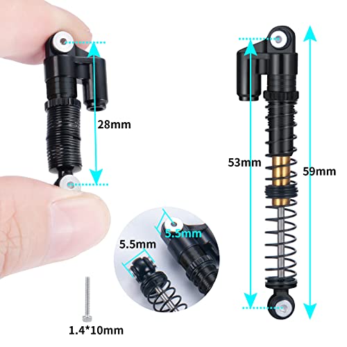 Mohero Adjustable Rc Shocks Absorber Damper Aluminum 53Mm For 1/24 Axial Scx24 Rc Crawler Car Modified Parts (Black) #TOP1