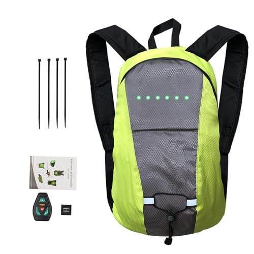 Réfléchissant Sac À Dos Vélo,15L Sac À Dos De Vélo Télécommandé,Sac À Dos Lumineux LED, Sac À Dos De Sécurité À Vélo,Réfléchissant Gilet De...