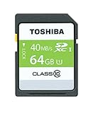  Toshiba 64 GB SDXC 64 GB SDXC Class 10 Flash-Speicherkarte (64 GB, SDXC, Class 10, 40 MB/s, Schwarz)