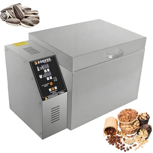 HuanSebesity ‌Torréfacteur électrique Professionnel,‌Machine électrique Torréfaction Noix,Torréfacteur Acier Inoxydable 1800w pour Arachides,Châtaignes Et Noix Cajou‌ Type10
