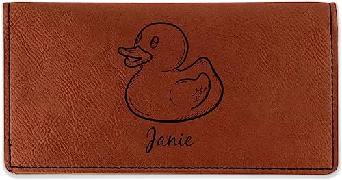 RNK Shops Personalized Rubber Duckie Leatherette Checkbook Holder - Single Sided