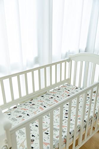 Jungle Crib Sheet - Bamboo Muslin Fitted Baby Crib Sheet For Standard Crib Mattress & Toddler Bed Mattress (52"X28"), Soft Breathable Baby Sheets … (Jungle) #TOP4