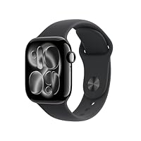 Apple Watch Series 11(GPSモデル)- 42mmジェットブラックアルミニウムケースとブラックスポーツバンド - S/M、睡眠時無呼吸、高血圧パターン、血中酸素、心電図、排卵推定、心拍数、服薬、マインドフルネス、ノイズ、睡眠スコア、転倒検出、IPX6X防塵、泳げる耐水、Suica対応、高速充電対応