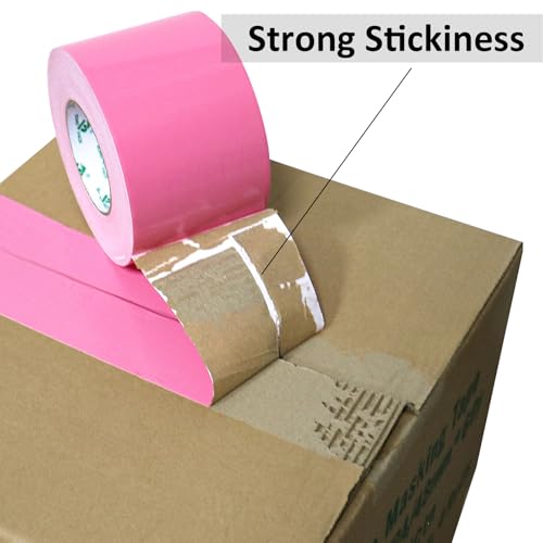 Image of BOMEI PACK 3 Inch Pink Duct Tape Waterproof,Heavy Duty,3 Inch x 35 Yards,9 Mil Industrial Grade Yellow Duct,No Residue,Strong,Flexible and All Weather,Professional for Indoor & Outdoor Use