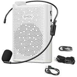 SHIDU Voice Amplifier, Bluetooth Power Voice Amplifier for Teachers Rechargeable Personal Speakers Microphone Headset Support MP3 Format AUX FM for Classroom Tour Guide Training Meeting Speech