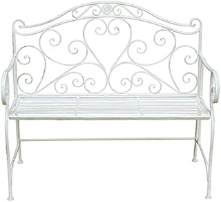 Banco de jardim ao ar livre, banco de pátio de jardim ao ar livre para o seu tempo de lazer, cadeira de parque de assento duplo ao ar livre de 40,5 polegadas, banco de jardim retrô e antigo pátio de