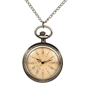 JewelryWe Analog Quartz Pocket Watch: Unisex Classic Arabic Numeral Dial Vintage Pendant Alloy Hunter Case Timepiece for Men Women
