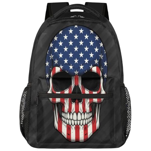 Mochila escolar de viaje con estampado de calavera americana para tus escapadas y universidad