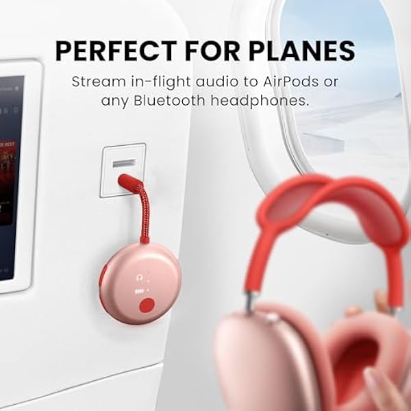Avantree SoundJet R1 - 25-часовой беспроводной Bluetooth-адаптер для всех AirPods Pro Max с Qualcomm aptX Adaptive беспроводной аудиопередатчик для полетов работает с Bluetooth-наушниками