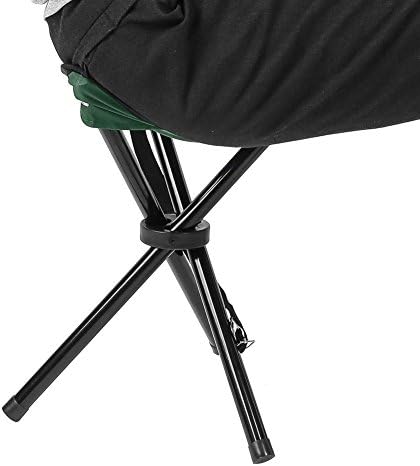 Miniatura 7 de Trípode silla de camping portátil plegable taburete ligero para acampar al aire libre, pesca, picnic, barbacoa, silla plegable (S-verde)