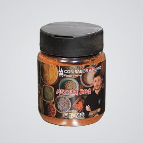 CON SABOR A HUMO Mezcla de Especias para Barbacoa, 100g, Tarro, Artesanal, Pimentón Dulce y Especias, Sin Alérgenos