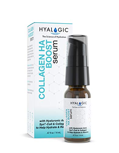 Hyalogic Spa Collagen Triple Boost Face Serum With Hyaluronic Acid and Marine Collagen Peptides, Hydrates and Reduces Fine Lines and Wrinkles (0.47 fl. oz.)
