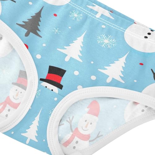 Stylish Girls Underwear Toddlers 2t Cotton Panties Little Girl Winter Snowmen Blue Briefs Underpants4