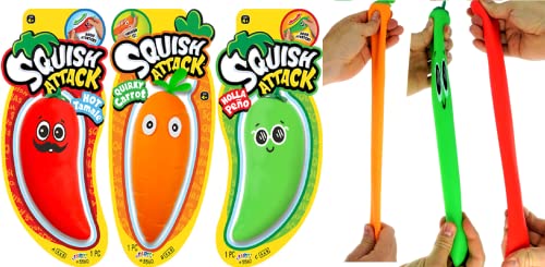 JA-RU Stretchy Carrot Squish Attack Sensory Toy. Sensory Toy 5560-3