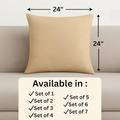 Image of Premium Faux Rabbit Fur Cushion Cover 16X16 Inch - Set of 1 | Soft Plush Decorative Square Throw Pillow Covers with Velvet Back, Washable Cushion Covers for Sofa, Couch & Bed - [Beige]