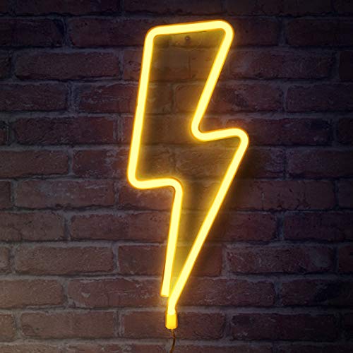 Criacr Neonlicht, LED Lightning Neon Sign, LED Leuchtschilder angetrieben von Batterie oder USB, LED-Neonschilder für Wanddekoration, Kinderzimmer, Party, Weihnachten, Neujahr (Warmweiß) Cover