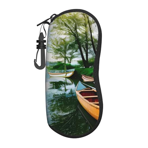 OXKGHHO Lago con barcos, canoas y parques, funda suave de neopreno ultraligero con cremallera, para hombres y mujeres, Negro -, talla única