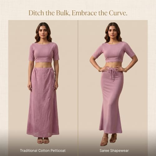 Image of Women's Saree Shapewear - Slim Fit Stretchable Petticoat for Sarees | Comfortable Waistband | Body Shaping Underskirt