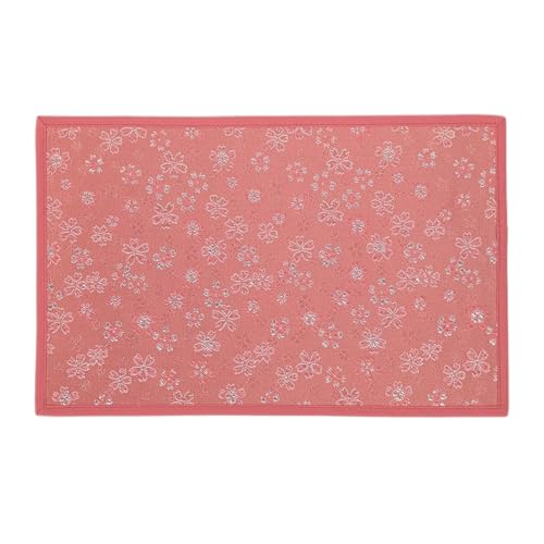 漆ぷろだくと 防炎マット 経机敷 さくら 4colors 日本製 金襴 ミニサイズ 上置き (ピンク, 尺2(30cm×21cm))