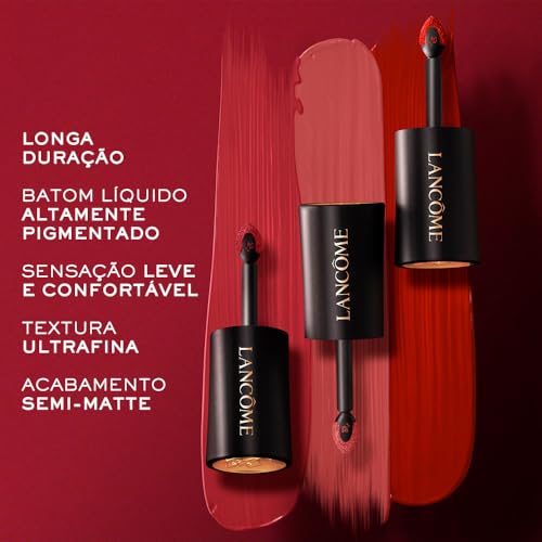 Batom Líquido Semi-Matte Lancôme L’Absolue Rouge Drama Ink 888