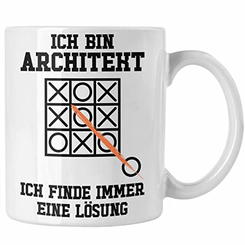 Trendation - Architekt Geschenk Tasse 325 ml Keramik Kaffeetasse mit Spruch Architektur Architekten Geschenkidee M&auml;nner (Wei&szlig;)