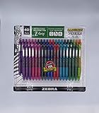 Zebra Z-Grip Retractable Ballpointe Pens Medium Point 1.0mm 40 Count, 9 Assorted Colors