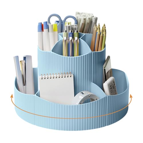 Image of NUODWELL Pencil Holder Desk Organiser, 360° Rotating Pencil Pots