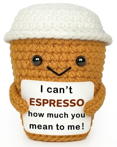 Coffee Lovers Gift: Animal Crochet Espresso Coffee Cup Decor