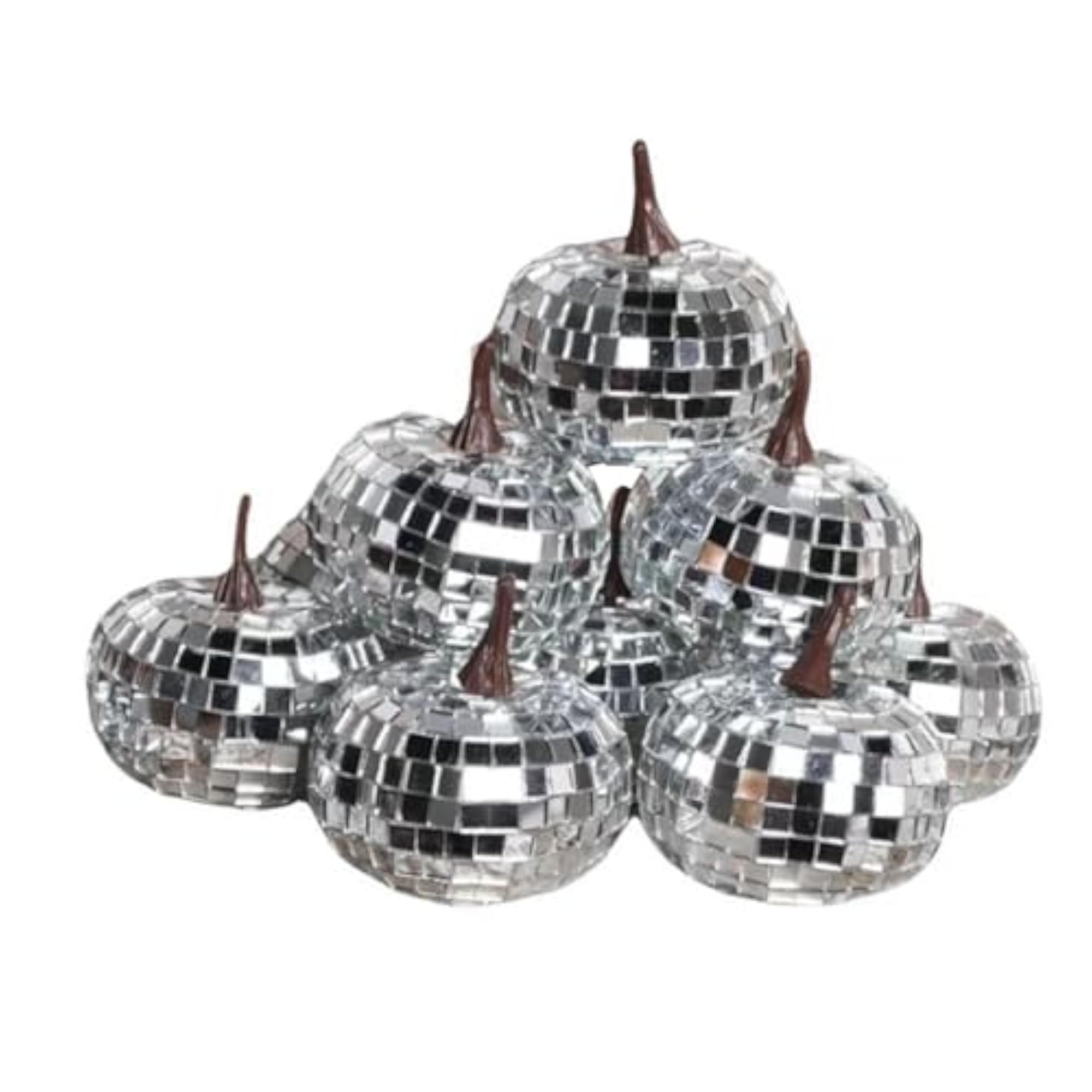 12Pcs Mini Artificial Pumpkins Glitter Ornaments for Party Table Centerpiece
