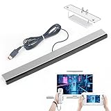 Stalora Capteur Infrarouge Sensor Bar Filaire pour Nintendo Wii et Wii U, Capteur Wii Infrarouge avec Récepteur USB et Support Adhésif,Accessoires de Console de Jeux, Compatible PC et Télévision