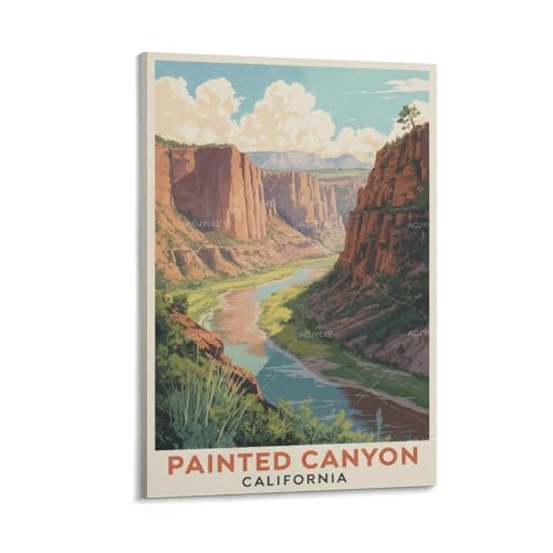 AOJYLXE Toile murale vintage peinte Canyon California - Décoration murale HD - Décoration murale classique pour salon, galerie - 60 x 90 cm