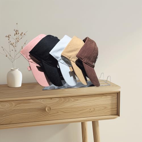 Hestiyaa Hutständer für Baseballmützen Display und Organizer - 2 Pack, keine Installation Acryl-Hut-Halter für 10 Baseballmützen für Schlafzimmer, Schrank, Kommode (black)