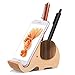 Future Wood Elephant Pen Holder Container With Phone Holder Desk Organizer (Wooden)