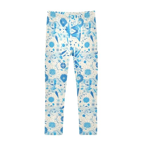 KLL Boho Kaleidoscope Abstract Pattern Toddler Girls' Cotton Leggings Fashion Full Length Pants Gym