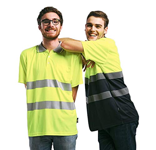 GOGO Polo Riflettente a Maniche Corte ad Alta