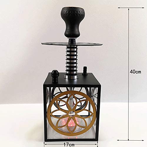 JYXZM Shisha Set 40cm Shisha Combo Kit Set Shisha Kit mit Silikonhaarnschüssel und buntes LED-Licht - voller Set – Bild 4