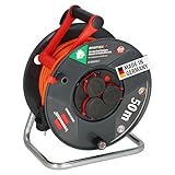 Brennenstuhl Garant V2 IP44 Kabeltrommel 50m Outdoor (Made in Germany, 3 Schutzkontakt-Steckdosen, Überhitzungsschutz, kurzfristiger Einsatz im Außenbereich)