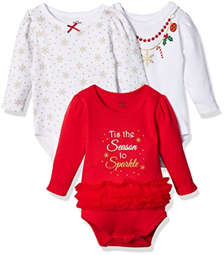 Little Treasure Unisex Baby Cotton Bodysuits, Christmas Necklace, 0-3 Months #TOP6