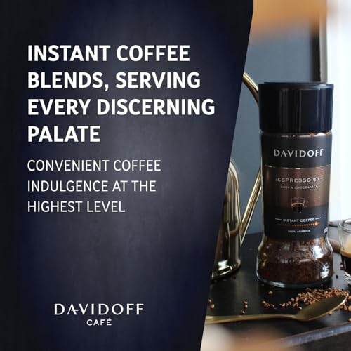 Image of Davidoff Espresso 57 Instant Coffee, 100% Arabica, Dark & Chocolatey 90g,Get Free KF Pistachio Chocolate Bar, 20g By Decadent Foods,(Imported-Switzerland)