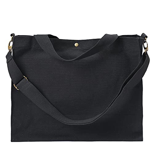 Bolso cruzado grande de lona resistente para mujer miniatura 2