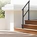 VEVOR Handrails for Outdoor Steps, 2-3 Step Stair Hand Rail Kit, Transitional Carbon Steel Railings with Installation Kit, Stair Rails for Seniors, Concrete Steps & Porch & Deck, Black Square Tube