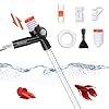 Hachtecpet Aquarium Gravel Vacuum Cleaner: Quick Fish Tank Siphon Cleaning with Algae Scrapers Air-Pressing Button Water…